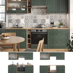 Vicco Cuisine Chêne vert et or/chêne doré 235cm , PT Chêne