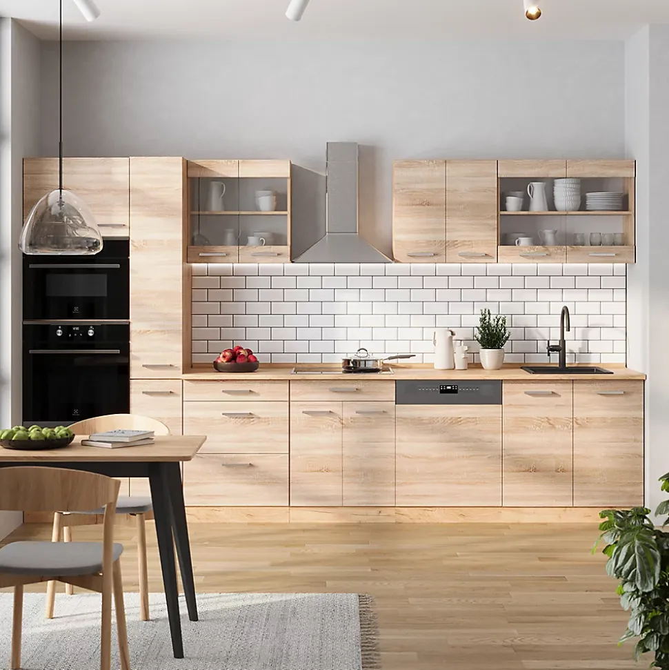 Vicco Cuisine complète Sonoma/Chêne doré 350cm , PT Anthracite