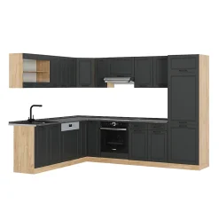 Vicco Cuisine en angle Anthracite Campagne/Chêne doré 227x287cm , PT Anthracite