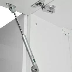 Vicco Cuisine en angle blanc/blanc brillant 187x167cm , PT Marbre