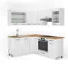 Vicco Cuisine en angle blanc brillant/blanc 160x190cm , PT Chêne