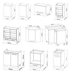 Vicco Cuisine en angle blanc brillant/blanc 160x190cm , PT Chêne