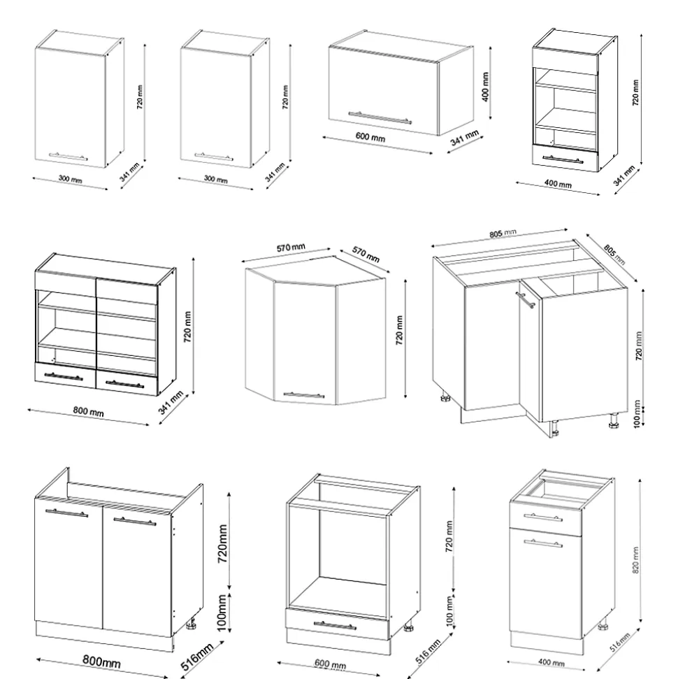 Vicco Cuisine en angle blanc brillant/blanc 160x190cm , PT Chêne