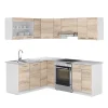 Vicco Cuisine en angle Blanc/Sonoma 207x167cm , PT Marbre