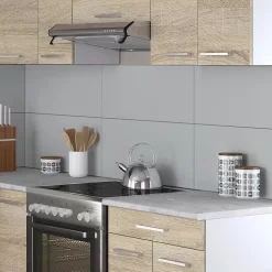 Vicco Cuisine en angle Blanc/Sonoma 207x167cm , PT Marbre