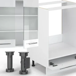 Vicco Cuisine en angle blanc brillant/blanc 347x257cm , PT Chêne