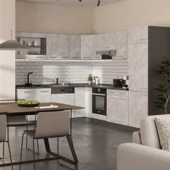 Vicco Cuisine en angle Béton/Anthracite 227x287cm sans PT