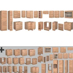 Vicco Cuisine en angle Chêne de force doré 347x60cm , PT Anthracite