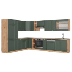 Vicco Cuisine en angle Chêne vert et or/chêne doré 347x257cm , PT Chêne