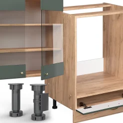 Vicco Cuisine en angle Chêne vert et or/chêne doré 347x257cm , PT Chêne