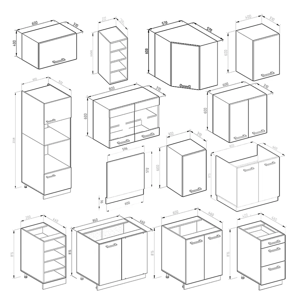 Vicco Cuisine en angle Chêne doré/anthracite 237x60cm sans PT