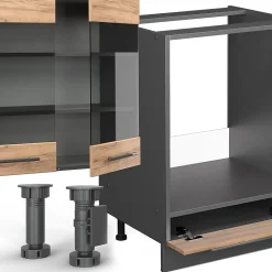 Vicco Cuisine en angle Chêne doré/anthracite 347x257cm , PT Anthracite