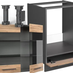 Vicco Cuisine en angle Chêne doré/anthracite 160x190cm , PT Anthracite