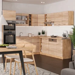 Vicco Cuisine en angle Sonoma/Chêne doré 237x247cm , PT Marbre