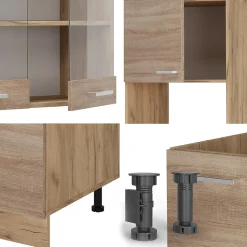 Vicco Cuisine en angle Sonoma/Chêne doré 237x247cm , PT Marbre