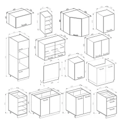 Vicco Cuisine en angle Sonoma/blanc 237x60cm sans PT