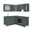 Vicco Cuisine en angle Vert et or campagne/anthracite 160x190cm , PT Anthracite