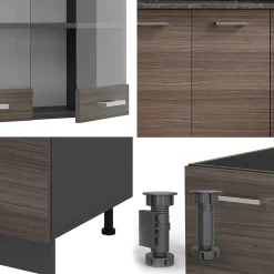 Vicco Cuisine Gris noble/Anthracite 140cm , PT Anthracite