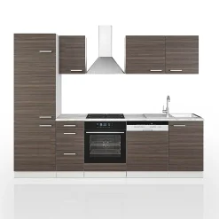 Vicco Cuisine gris noble/blanc 270cm sans PT