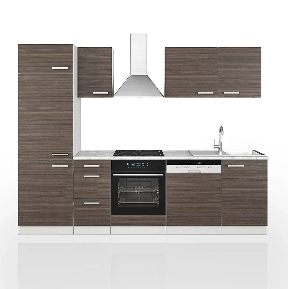 Vicco Cuisine gris noble/blanc 270cm sans PT