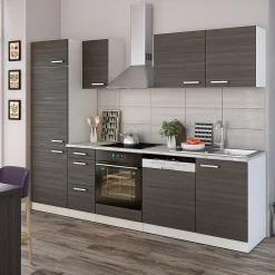 Vicco Cuisine gris noble/blanc 270cm sans PT