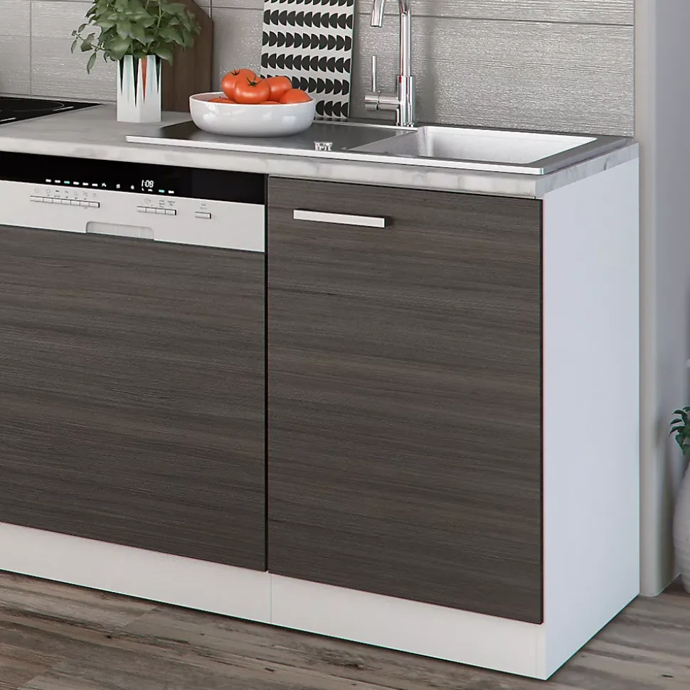 Vicco Cuisine gris noble/blanc 270cm sans PT