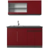 Vicco Cuisine Rouge/Anthracite 140cm J-Shape