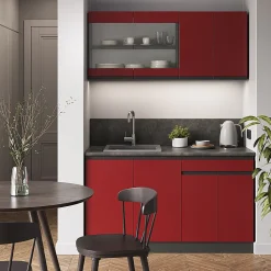 Vicco Cuisine Rouge/Anthracite 140cm J-Shape