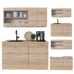 Vicco Cuisine Sonoma/Chêne doré 140cm sans PT