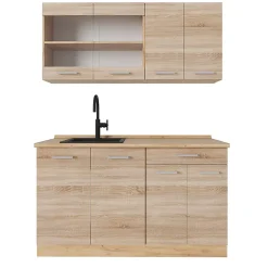 Vicco Cuisine Sonoma/Chêne doré 140cm sans PT