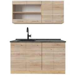 Vicco Cuisine Sonoma/Chêne doré 140cm , PT Anthracite