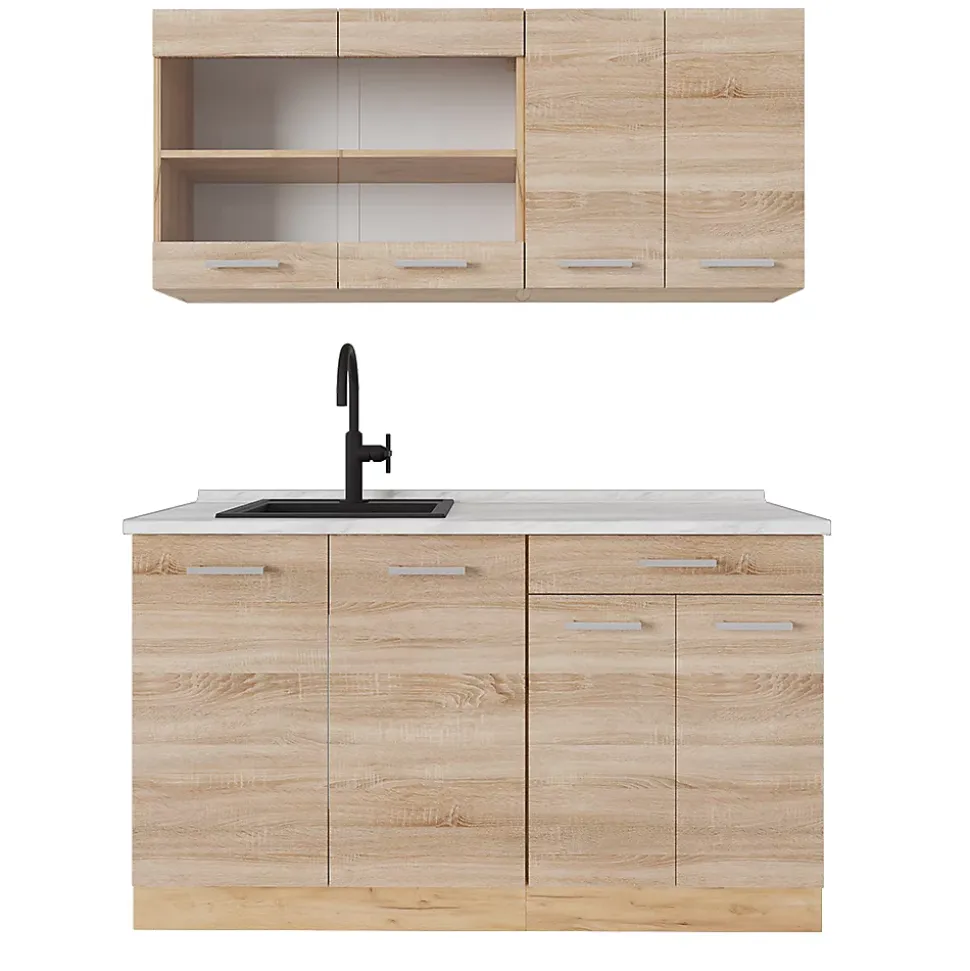 Vicco Cuisine Sonoma/Chêne doré 140cm , PT Marbre
