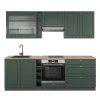 Vicco Cuisine Vert et or campagne/anthracite 235cm , PT Chêne