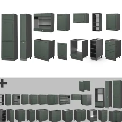 Vicco Cuisine Vert et or campagne/anthracite 355cm sans PT