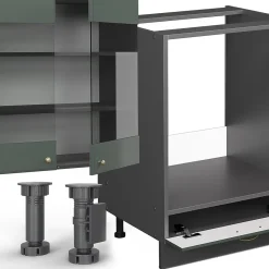 Vicco Cuisine Vert et or campagne/anthracite 355cm , PT Marbre