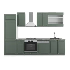 Vicco Cuisine Vert-Or Landhaus/Blanc 300cm sans PT