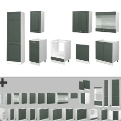 Vicco Cuisine Vert-Or Landhaus/Blanc 300cm sans PT