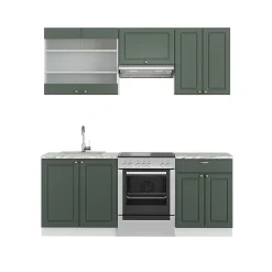 Vicco Cuisine Vert-Or Landhaus/Blanc 200cm sans PT