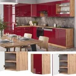 Vicco Elément haut de cuisine Rouge bordeaux Haute brillance 57cm