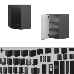 Vicco Elément haut de cuisine Noir rayé 57cm