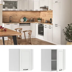 Vicco Elément haut de cuisine Blanc campagne 57cm