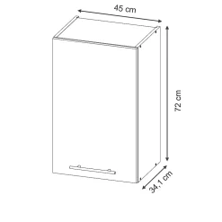 Vicco Elément haut de cuisine Noir rayé 45cm