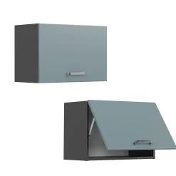 Vicco Elément haut de cuisine Bleu-gris 60cm Plat