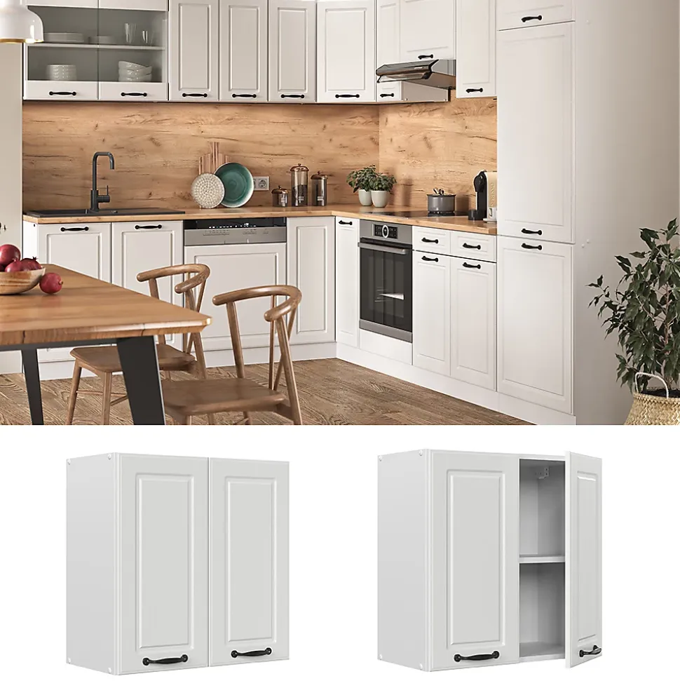 Vicco Elément haut de cuisine Blanc campagne 60cm