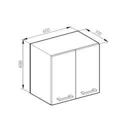 Vicco Elément haut de cuisine Chêne de force doré 60cm