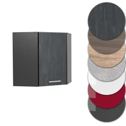 Vicco Elément haut de cuisine Béton noir 57cm