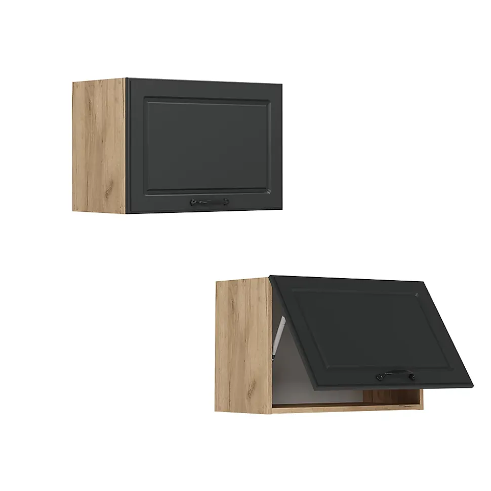 Vicco Elément haut de cuisine Anthracite campagne 60cm Plat