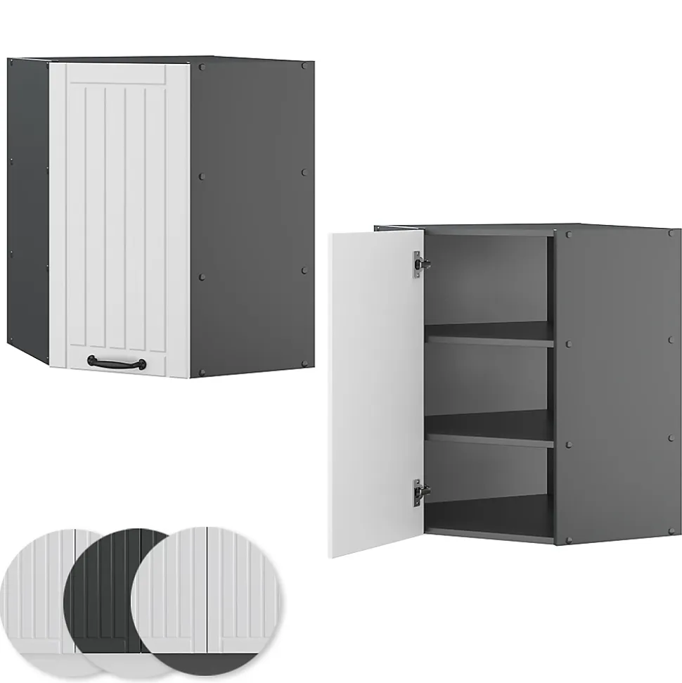 Vicco Elément haut de cuisine Blanc campagne 57cm