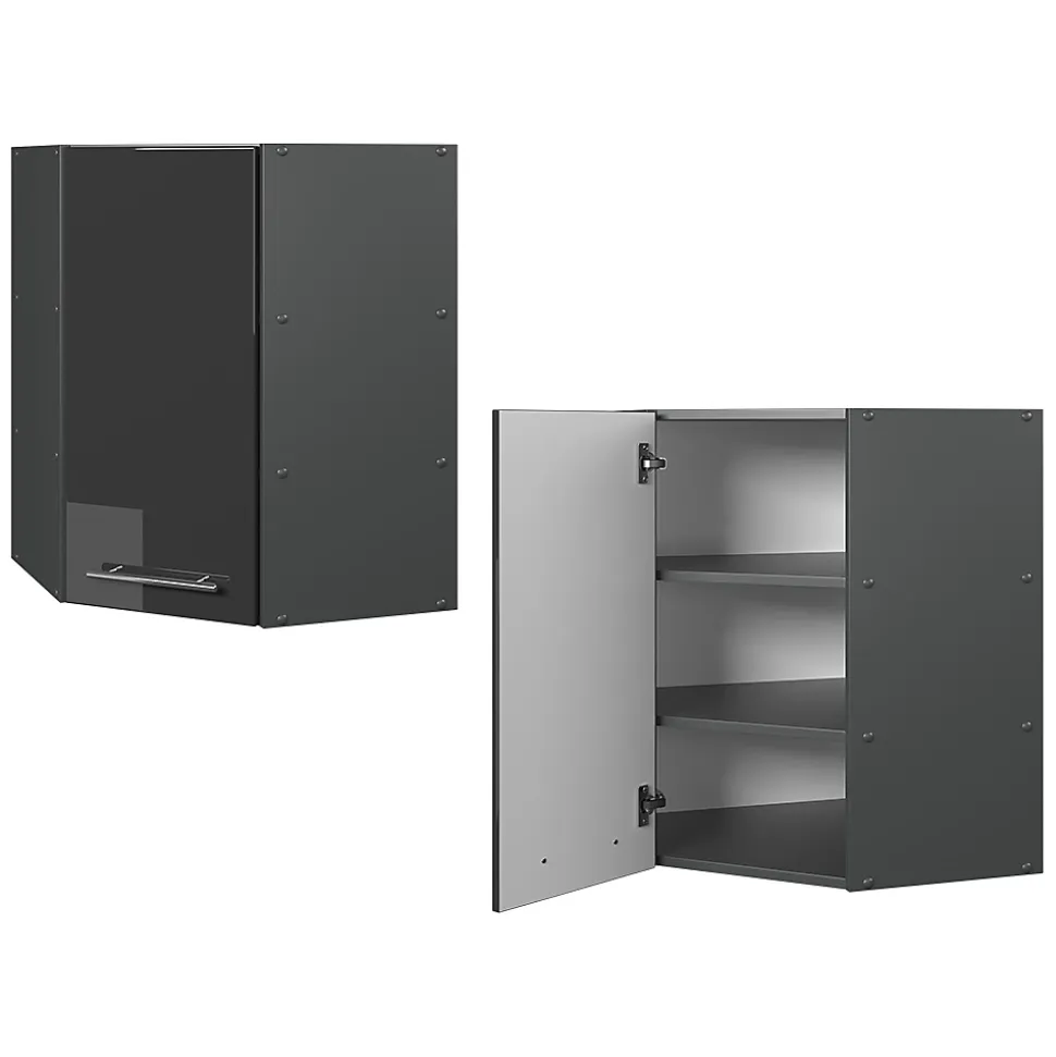 Vicco Elément haut de cuisine Anthracite Haute brillance 57cm