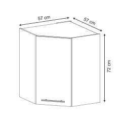 Vicco Elément haut de cuisine Bleu foncé brillant 57cm